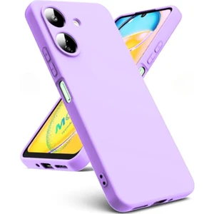 Redmi A5 Uyumlu Silikon Kılıf - Kamera Korumalı Esnek Pastel Renk Kapak - Lila