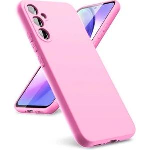 Samsung Galaxy A17 Uyumlu Silikon Kılıf - Kamera Korumalı Esnek Pastel Renk Kapak - Pembe