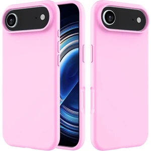 Apple iPhone 17 Air Uyumlu Silikon Kılıf - Kamera Korumalı Esnek Pastel Renk Kapak - Pembe