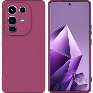 Infinix Note 50 Pro Uyumlu Silikon Kılıf - Kamera Korumalı Esnek Pastel Renk Kapak - Bordo