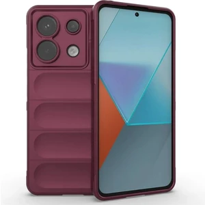 Poco X6 Uyumlu Silikon Kılıf - Kamera Korumalı Esnek Yeni Nesil Airbag Kapak - Bordo