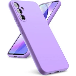 Samsung Galaxy A17 Uyumlu Silikon Kılıf - Kamera Korumalı Esnek Pastel Renk Kapak - Lila