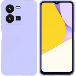 Vivo Y22S Uyumlu Silikon Kılıf - Kamera Korumalı Esnek Pastel Renk Kapak - Lila