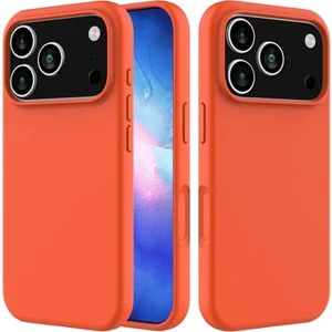 Apple iPhone 17 Pro Max Uyumlu Silikon Kılıf - Kamera Korumalı Esnek Pastel Renk Kapak - Turuncu