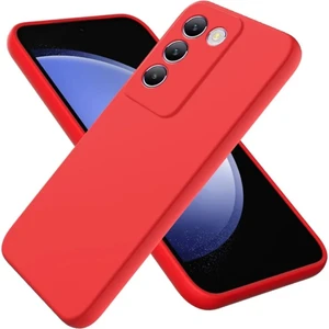 Vivo V30 Lite Uyumlu Silikon Kılıf - Kamera Korumalı Esnek Pastel Renk Kapak - Kırmızı
