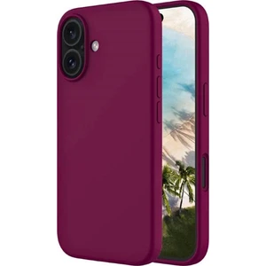 Apple iPhone 16 Plus Uyumlu Silikon Kılıf - Kamera Korumalı Esnek Pastel Renk Kapak - Bordo