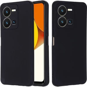 Vivo Y22S Uyumlu Silikon Kılıf - Kamera Korumalı Esnek Pastel Renk Kapak - Siyah