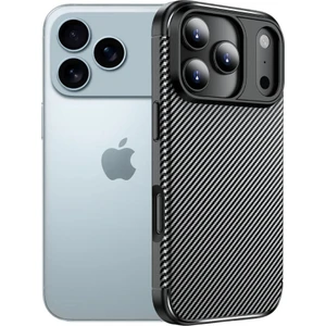 Apple iPhone 17 Pro Uyumlu Silikon Kılıf Karbon Desenli Darbe Emici Autofocus Tam Koruma Kapak