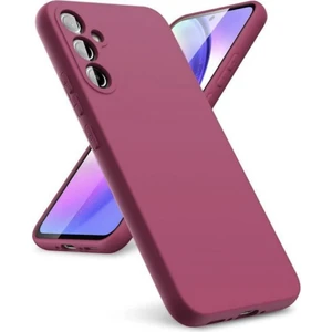 Samsung Galaxy A17 Uyumlu Silikon Kılıf - Kamera Korumalı Esnek Pastel Renk Kapak - Bordo