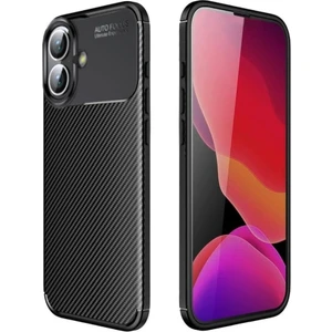 Apple iPhone 17 Uyumlu Silikon Kılıf Karbon Desenli Darbe Emici Autofocus Tam Koruma Kapak