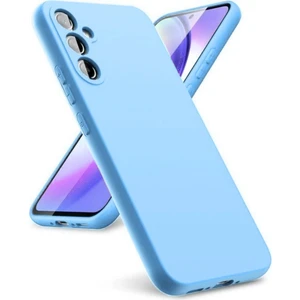 Samsung Galaxy S25 Fe Uyumlu Silikon Kılıf - Kamera Korumalı Esnek Pastel Renk Kapak - Mavi