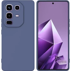 Infinix Note 50 Pro Plus Uyumlu Silikon Kılıf - Kamera Korumalı Esnek Pastel Renk Kapak - Lacivert