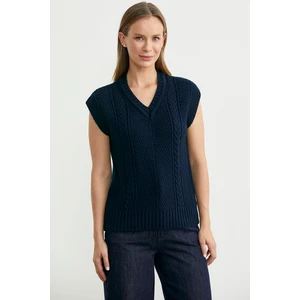 Yünlü V Yaka Triko Süveter - Lacivert