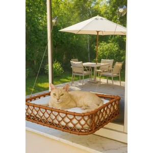 Kedi Cam Yatağı & Cam Önü Dinlenme Alanı Dekoratif Metal Ana Hat 15 kg Taşıma Kapastesi