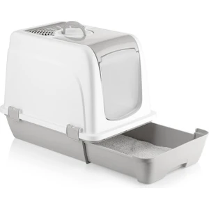 Orta Boy Çekmeceli Kapalı Kedi Tuvaleti Kürek Hediyeli 47 x 39,5 x 55cm