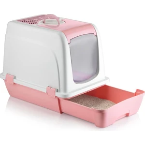 Orta Boy Çekmeceli Kapalı Kedi Tuvaleti Kürek Hediyeli 47 x 39,5 x 55CM
