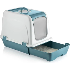 Orta Boy Çekmeceli Kapalı Kedi Tuvaleti Kürek Hediyeli 47 x 39,5 x 55cm