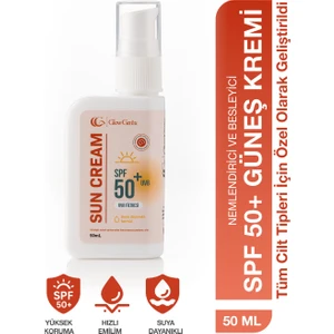 Glow Genix Tüm Cilt Tiplerine Uygun Yüksek Uv Korumalı Leke Önleyici Spf 50 Güneş Kremi 50 ml