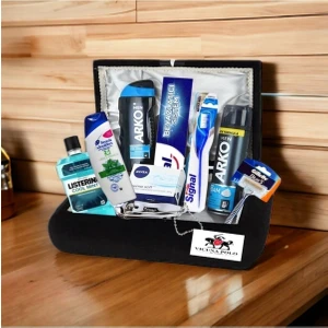 Kadife Damat Sandığı Erkek Bakım Seti - Damat Bohçası Çeyiz Sandık Nişan Bohça Seti