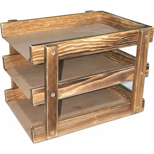 Wooden City Ahşap Evrak Rafı Masa Üstü Evrak Düzenleyıcı Ofis Hediyesi Organizer