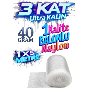 ( 40 gr ) 100 cm X 5 Metre Balonlu Naylon Patpat Eşya Koruma Naylonu Hava Kabarcıklı Naylon
