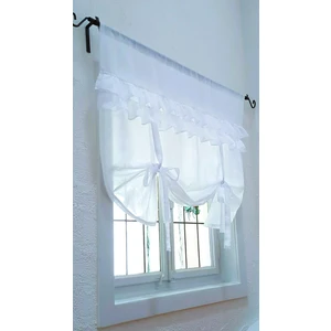 Fırfırlı Keten Beyaz Tül Perde