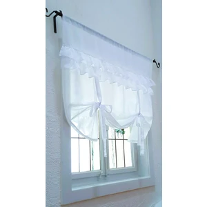 Fırfırlı Keten Beyaz Tül Perde