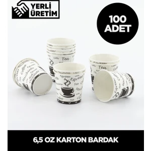 6,5 Oz Karton Bardak - 100 Adet