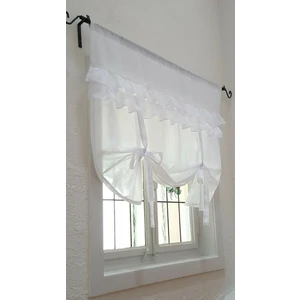 Fırfırlı Keten Ekru Tül Perde