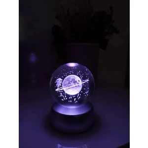 Renk Değiştiren Çok Renkli Satürn Küre Sevgili Anne Arkadaşa Hediye 3D Işıklı Ledli Cam Küre
