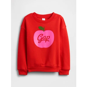 Kız Bebek Kırmızı Grafik Sweatshirt