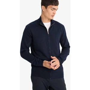 Standart Fit Dik Yaka Fermuarlı Triko Hırka