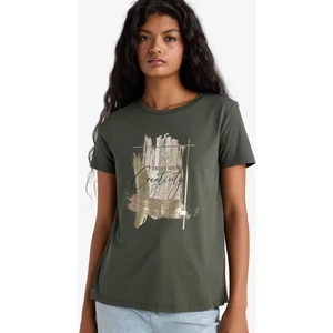 Relax Fit Bisiklet Yaka Baskılı Kısa Kollu Tişört E5062AX25AU