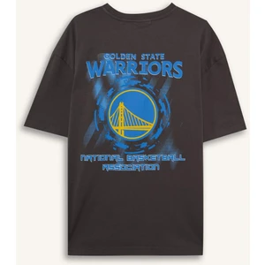 NBA Golden State Warriors Boxy Fit Bisiklet Yaka Kısa Kollu Tişört F1080AX25AU
