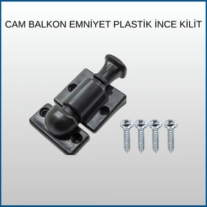 Cam Balkon Kilidi Ince Plastik Cam Balkon Emniyet Kilidi Siyah