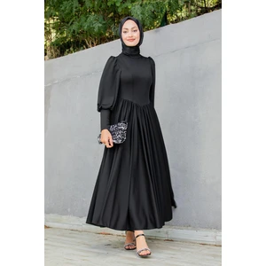 Madam Kuplu Tasarım Elbise-Siyah