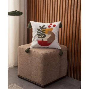 Tekli Punch Işlemeli Nakışlı Dekoratif Premium Kırlent Kılıfı