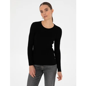 Pierre Cardin Kadın Siyah Ex. Slim Fit Kazak 50316334-VR046