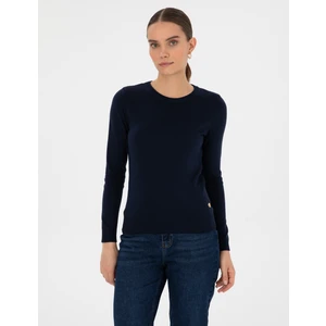 Pierre Cardin Kadın Lacivert Slim Fit Basic Kazak 50315758-VR033