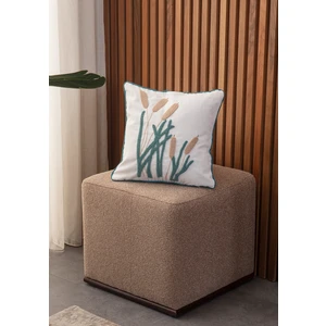 Tekli Çiçekli Punch Işlemeli Nakışlı Dekoratif Premium Kırlent Kılıfı