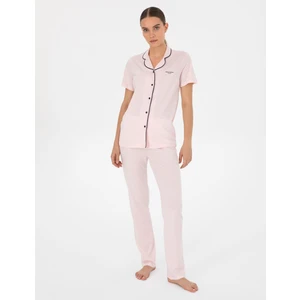 Pierre Cardin Kadın Açık Somon Kısakollu Gömlek Pijama Takımı 50319050-VR189