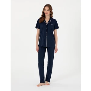 Pierre Cardin Kadın Lacivert Kısakollu Gömlek Pijama Takımı 50319050-VR033