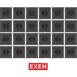 Karell Antrasit Topraklı Priz (24ADET)