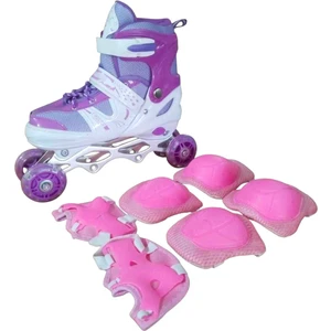 Konsep Can Sport Ayarlanabilir Işıklı Frenli Alıştırma Pateni Dizlik Seti Mor