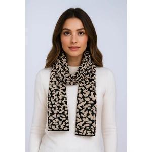 Leopar Desenli Triko Atkı