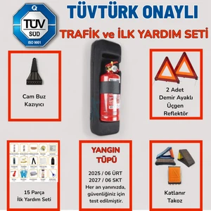 Eva Çantalı Tüvtürk Uyumlu Trafik ve Ilk Yardım Seti – Tam Set