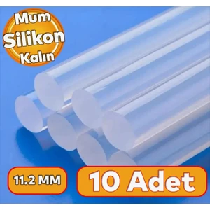 Kalın Mum Silikon 11.2 mm Çubuk Sıcak Silikon Hobi Süs Hediyelik Eşya Maket Yapıştırma 10 Adet