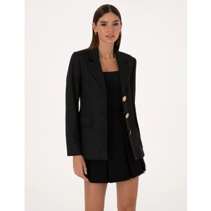 Pierre Cardin Kadın Siyah Slim Fit Ceket 50312943-VR046