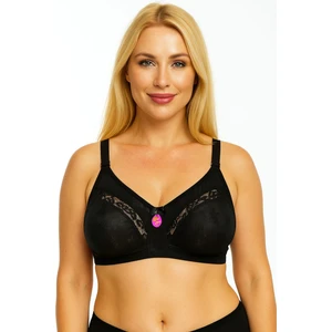 Wear Treasure Kadın Büyük Beden Dantel Detaylı 3 Kopçalı Toparlayıcı Penye Desteksiz Telsiz Kapsız Anne Sütyeni