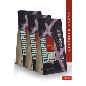 Arabica Ethiopia Filtre | Orta Kavrum | Çekirdek Kahve | 3*250 gr | Orta Gövde- Dolgun Tat